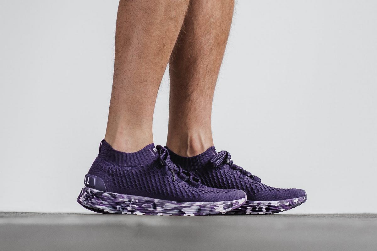 Nobull Knit Runner Men's Running Shoes Dark Purple | Australia (TW7351)